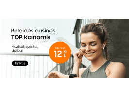 Belaidės ausinės - nuo 12,90 Eur