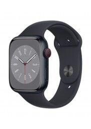 Apple_Watch_Series_8_Cellular_45mm_Midnight_Aluminum_Midnight_Sport_Band_34FR_Screen