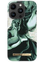 IDEAL OF SWEDEN dėklas iPhone 14 Pro Golden Olive Marble