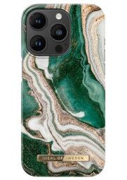 IDEAL OF SWEDEN dėklas iPhone 14 Pro Golden Jade Marble