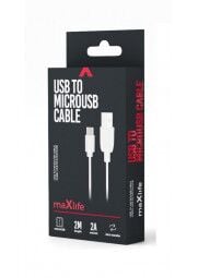 Maxlife 2m micro usb laidas baltos spalvos dezute