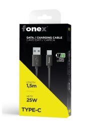 FONEX  USB - Type-C 25W laidas 1.5m