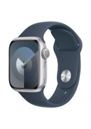Apple Watch Series 9 GPS+Cellular 45mm išmanus laikrodis Silver Aluminium Case with Storm Blue Sport