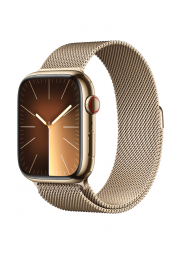 APPLE Watch Series 9 GPS + Cellular 45mm Gold Stainless Steel Case with Gold Milanese Loop