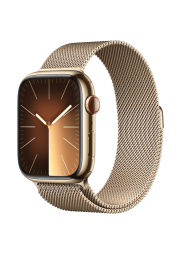 APPLE Watch Series 9 GPS + Cellular 45mm Gold Stainless Steel Case with Gold Milanese Loop