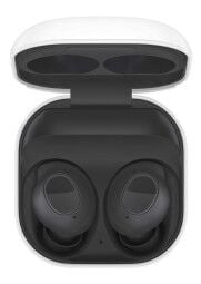 Samsung_Galaxy_BUDS_FE_Juodos_spalvos_baltas_deklas_atidarytas_ausines_viduje