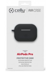 Celly bevielių ausinių Airpods Pro apsauginis silikoninis dėklas Black (juodas), 1 nuotrauka