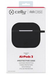 Celly Airpods 3-ios kartos apsauginis silikoninis dėklas Black (juodas), 1 nuotrauka