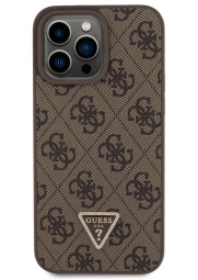 GUESS iPhone 15 Pro Max Triangle Logo dėklas, ruda, 1 nuotrauka