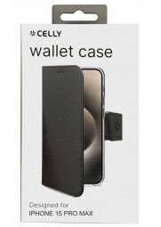 Celly atlenkiamas iPhone 15 Pro Max apsauginis dėklas Black (juodas), 1 nuotrauka