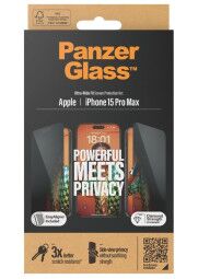 PANZERGLASS UWF Privacy grūdintas apsauginis stikliukas iPhone 15 Pro Max