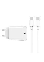 Tinklo įkroviklis su USB-C laidu 20W - Wiwu Wi-U001, baltas, 1 nuotrauka