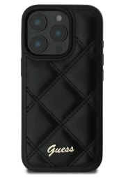 Guess iPhone 16 Pro Metal Logo dėklas, juoda, 1 nuotrauka