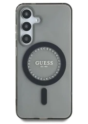 Guess Samsung Galaxy S25 Rhinestones Magsafe dėklas, juoda, 1 nuotrauka