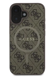 Guess iPhone 16 Classic Logo dėklas, ruda, 1 nuotrauka