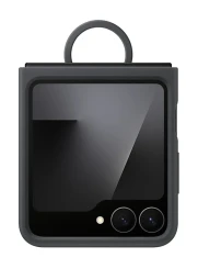 Galaxy Flip7 Fe-Flip6 silikoninis dėklas su žiedu, juodas, 1 nuotrauka