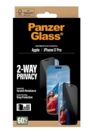 Panzerglass iPhone 17 Pro privacy stikliukas, skaidri, 1 nuotrauka