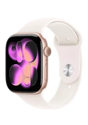 Apple Watch 11 GPS 42MM Rose Gold Aluminium Case with Light Blush Sport Band- S/M,  1 nuotrauka