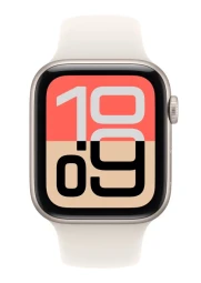 Apple Watch SE 3 44mm GPS Starlight Aluminum Sport Band Starlight - laikrodis iš priekio M/L