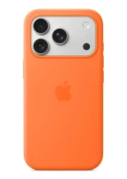 Apple iPhone 17 Pro silikoninis dėklas su MagSafe, oranžinė, 1 nuotrauka