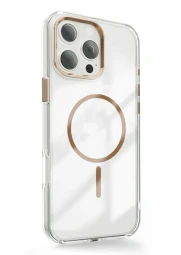 Smart iPhone 17 Pro skaidrus MagSafe dėklas, aukso, 1 nuotrauka