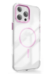 Smart iPhone 17 Pro Max skaidrus MagSafe dėklas, rausva, 1 nuotrauka
