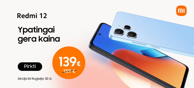 Xiaomi Redmi 12 akcija gera kaina
