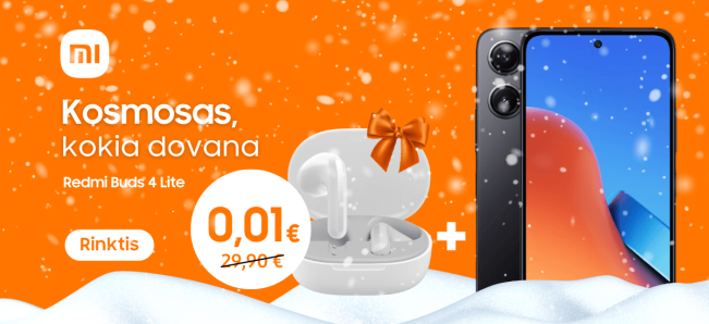 Dovana Redmi Buds 4 Lite ausinės