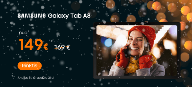 Samsung Galaxy Tab A8 akcija kosmiškai gera kaina