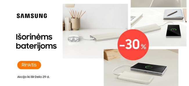 Samsung išorinėms baterijoms -30%, Mobili prekyba