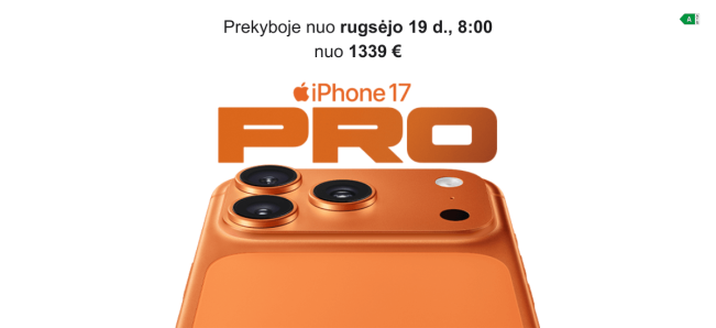 Appple iPhone 17 Pro naujiena, Mobili prekyba