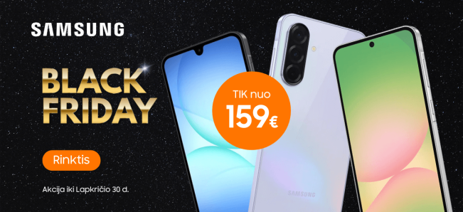 Samsung Galaxy A17, A36, A56 Black Friday kainos, Mobili prekyba