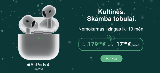 Apple Airpods 4 su ANC Kaledine akcija, Mobili prekyba