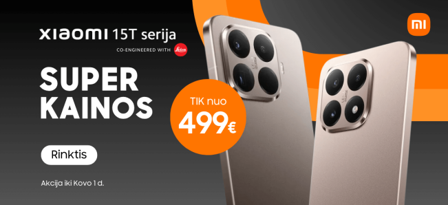Xiaomi 15T serija nuo 499 Eur, Mobili prekyba
