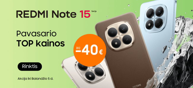Xiaomi Redmi Note 15 serija TOP kainomis, Mobili prekyba