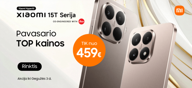 Xiaomi 15T serija nuo 459 Eur, Mobili prekyba