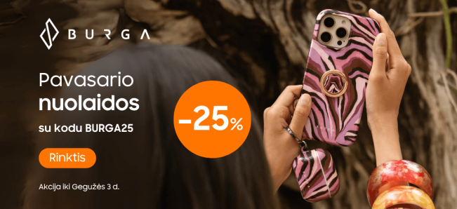 Burga dėklams -25% nuolaida, Mobili prekyba