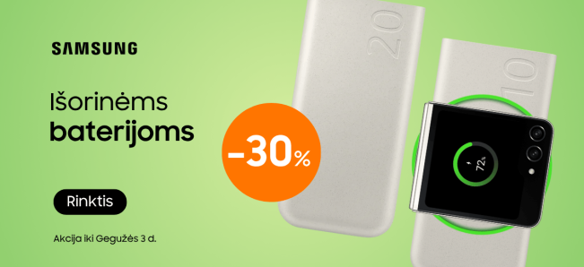Samsung išorinėms baterijoms -30%, Mobili prekyba