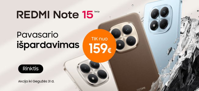 Xiaomi Redmi Note 15 serija TOP kainomis, Mobili prekyba