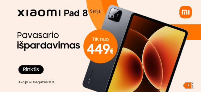 Xiaomi Pad 8 serija nuo 449 Eur, Mobili prekyba