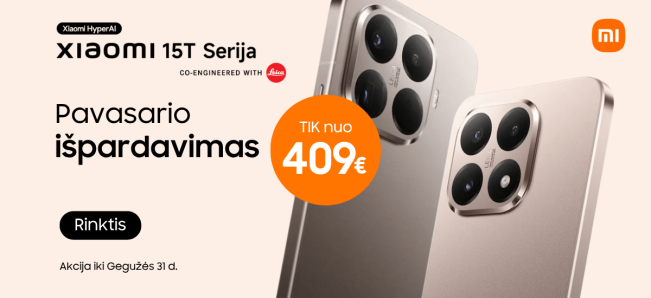 Xiaomi 15T serija nuo 409 Eur, Mobili prekyba