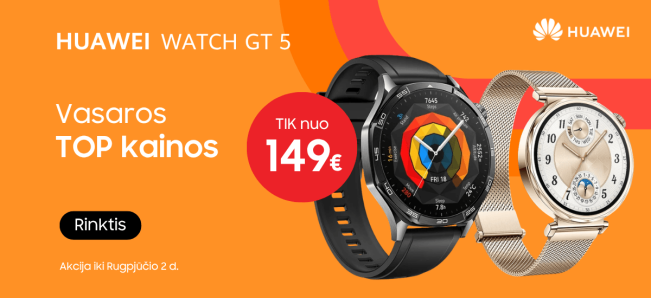 Huawei Watch GT 5 akcija nuo 149 Eur, Mobili prekyba