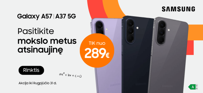 Samsung A37 A57 akcija nuo 289 Eur, Mobili prekyba