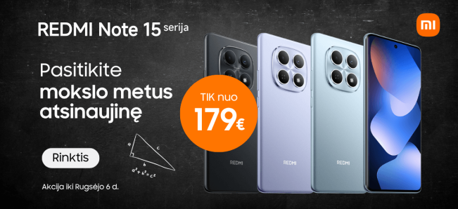 Xiaomi Redmi Note 15 nuo 179 Eur, Mobili prekyba
