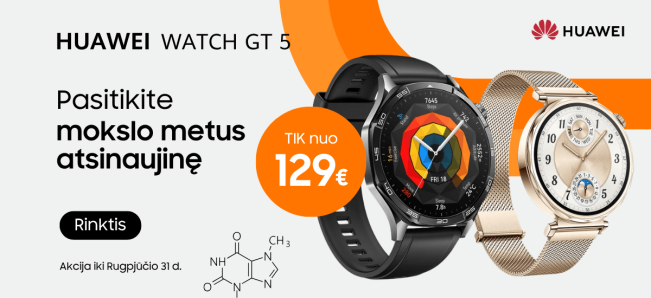 Huawei Watch GT 5 akcija nuo 129 Eur, Mobili prekyba