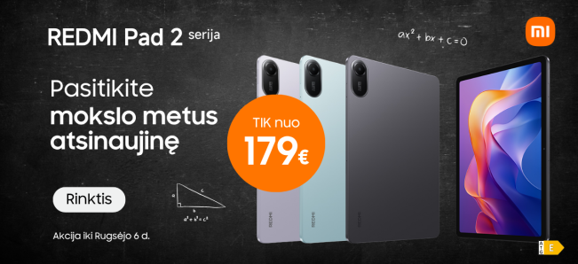 Xiaomi Redmi Pad 2 akcija nuo 179 Eur, Mobili prekyba