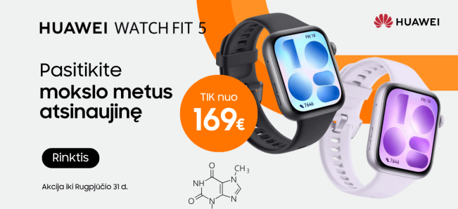 Huawei Watch Fit 5 nuo 169 Eur, Mobili prekyba