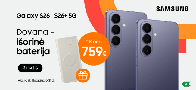 Samsung Galaxy S26 ir S26 Plus akcija su dovana, Mobili pekyba