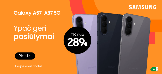 Samsung A37 A57 akcija nuo 289 Eur, Mobili prekyba