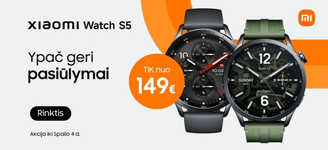 Xiaomi Watch S5 akcija nuo 149 Eur, Mobili prekyba